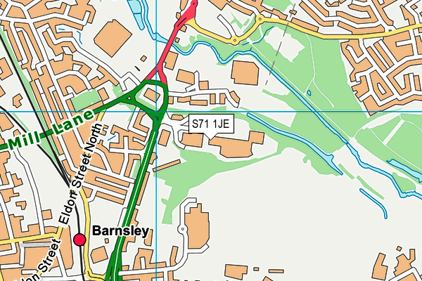 Everlast Gyms (Barnsley) map (S71 1JE) - OS VectorMap District (Ordnance Survey)