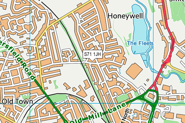 S71 1JH map - OS VectorMap District (Ordnance Survey)