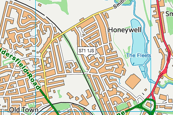 S71 1JS map - OS VectorMap District (Ordnance Survey)