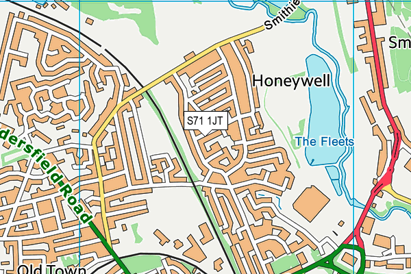 S71 1JT map - OS VectorMap District (Ordnance Survey)