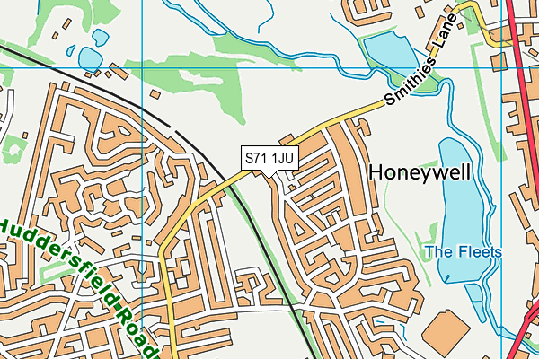 S71 1JU map - OS VectorMap District (Ordnance Survey)