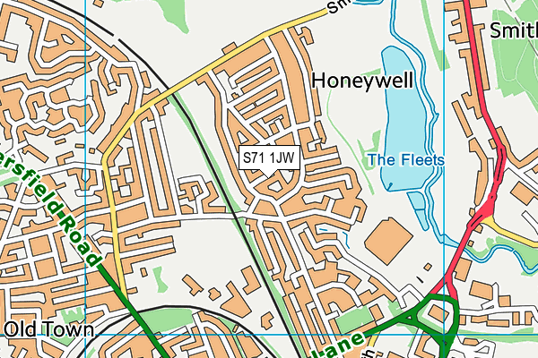 S71 1JW map - OS VectorMap District (Ordnance Survey)