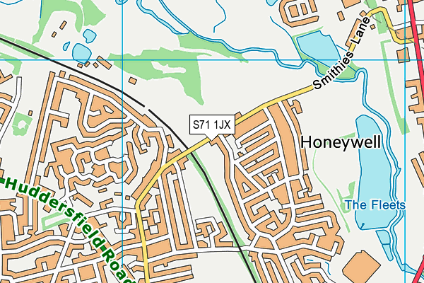 S71 1JX map - OS VectorMap District (Ordnance Survey)