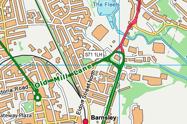 S71 1LH map - OS VectorMap District (Ordnance Survey)