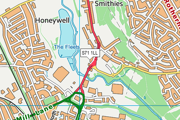 S71 1LL map - OS VectorMap District (Ordnance Survey)