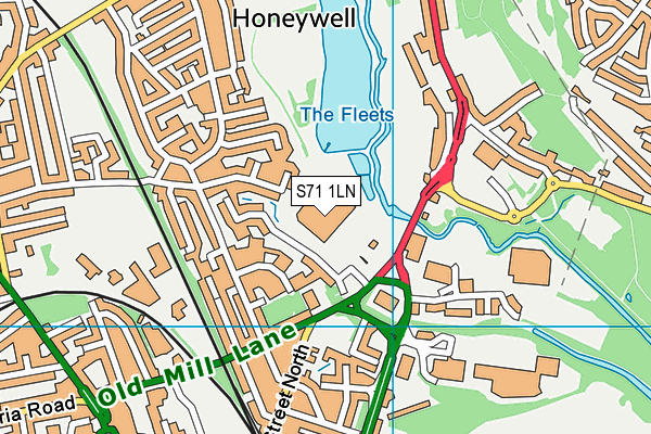 S71 1LN map - OS VectorMap District (Ordnance Survey)