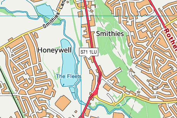 S71 1LU map - OS VectorMap District (Ordnance Survey)