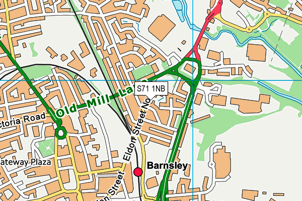 S71 1NB map - OS VectorMap District (Ordnance Survey)