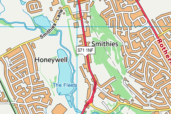 S71 1NF map - OS VectorMap District (Ordnance Survey)