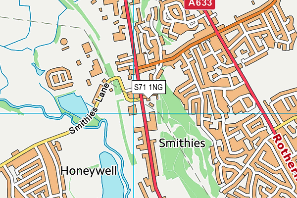 S71 1NG map - OS VectorMap District (Ordnance Survey)
