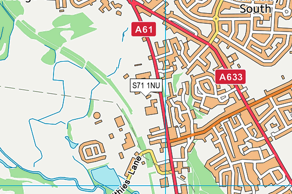 S71 1NU map - OS VectorMap District (Ordnance Survey)