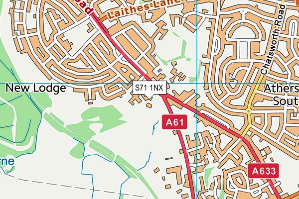 S71 1NX map - OS VectorMap District (Ordnance Survey)