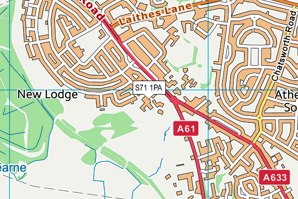 S71 1PA map - OS VectorMap District (Ordnance Survey)