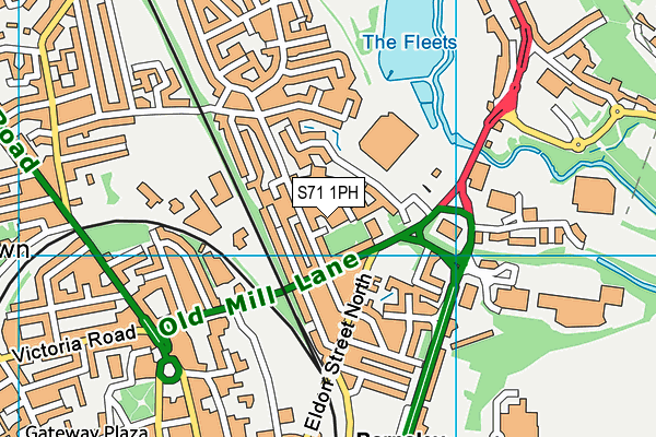 S71 1PH map - OS VectorMap District (Ordnance Survey)