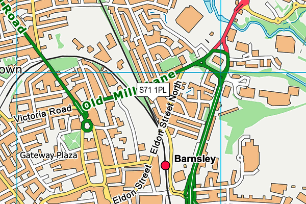 S71 1PL map - OS VectorMap District (Ordnance Survey)