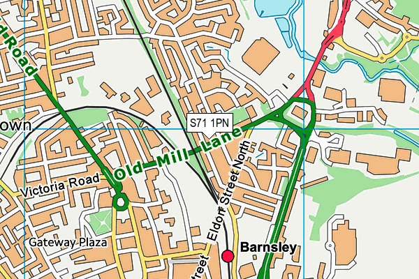 S71 1PN map - OS VectorMap District (Ordnance Survey)