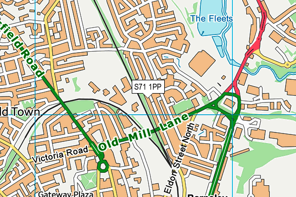 S71 1PP map - OS VectorMap District (Ordnance Survey)