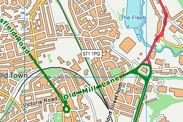 S71 1PQ map - OS VectorMap District (Ordnance Survey)