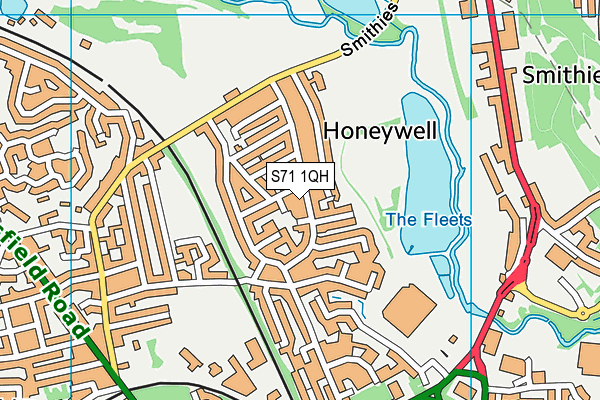 S71 1QH map - OS VectorMap District (Ordnance Survey)