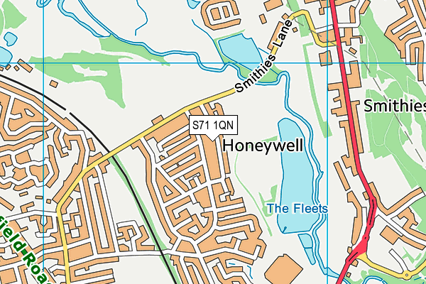 S71 1QN map - OS VectorMap District (Ordnance Survey)