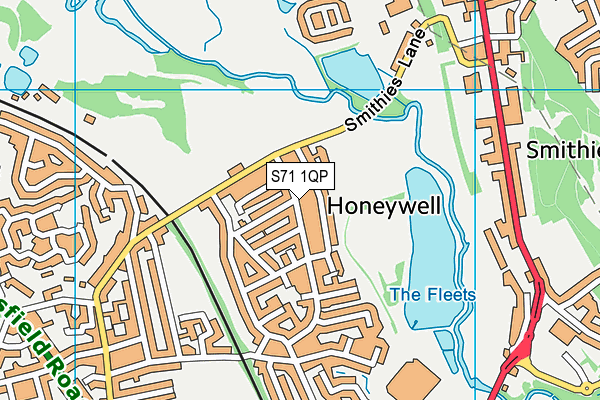 S71 1QP map - OS VectorMap District (Ordnance Survey)