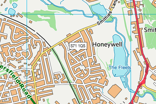 S71 1QS map - OS VectorMap District (Ordnance Survey)