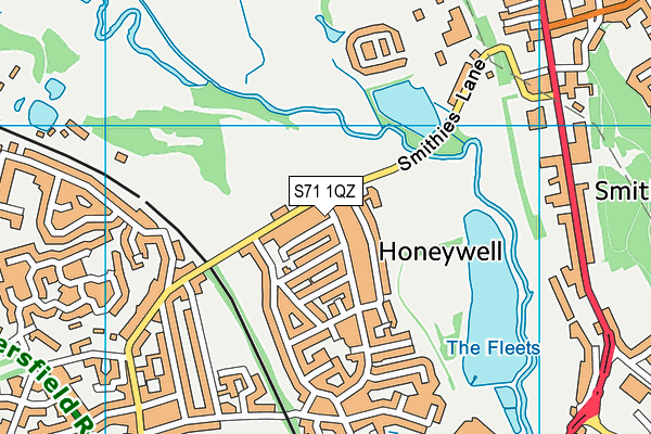 S71 1QZ map - OS VectorMap District (Ordnance Survey)