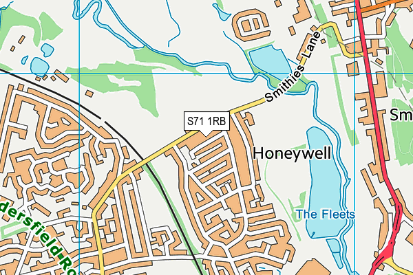 S71 1RB map - OS VectorMap District (Ordnance Survey)