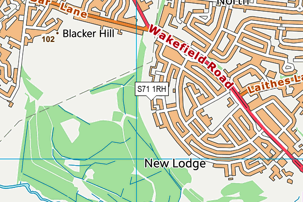 S71 1RH map - OS VectorMap District (Ordnance Survey)