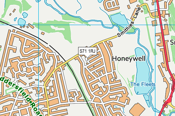 S71 1RJ map - OS VectorMap District (Ordnance Survey)