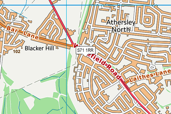 S71 1RR map - OS VectorMap District (Ordnance Survey)