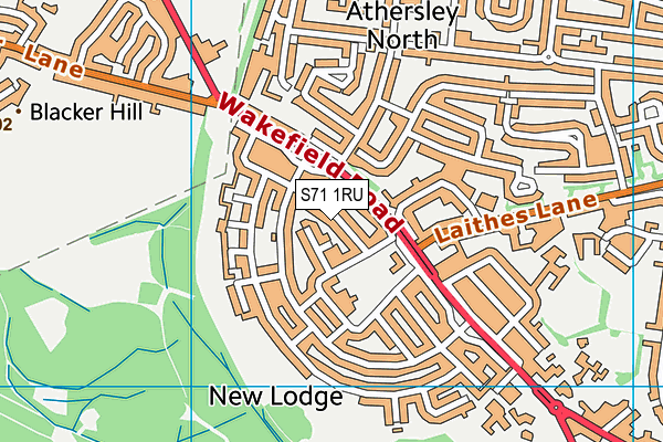 S71 1RU map - OS VectorMap District (Ordnance Survey)