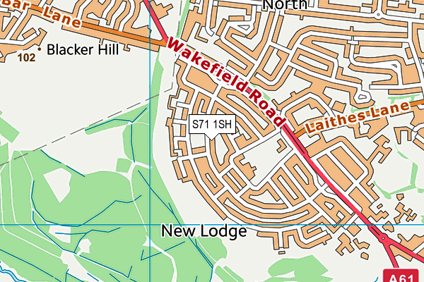 S71 1SH map - OS VectorMap District (Ordnance Survey)