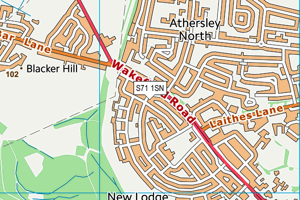 S71 1SN map - OS VectorMap District (Ordnance Survey)