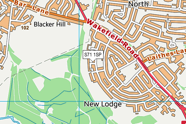 S71 1SP map - OS VectorMap District (Ordnance Survey)