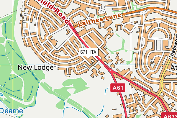 S71 1TA map - OS VectorMap District (Ordnance Survey)