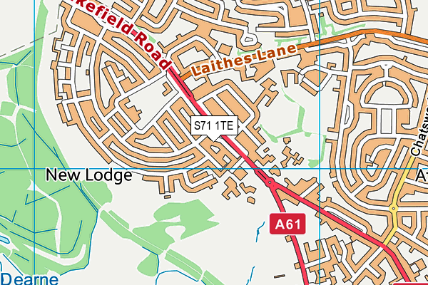 S71 1TE map - OS VectorMap District (Ordnance Survey)