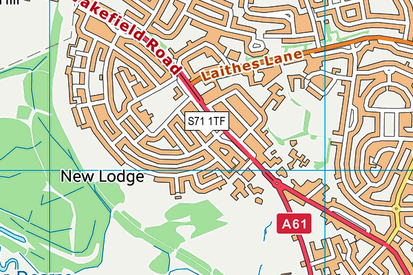 S71 1TF map - OS VectorMap District (Ordnance Survey)