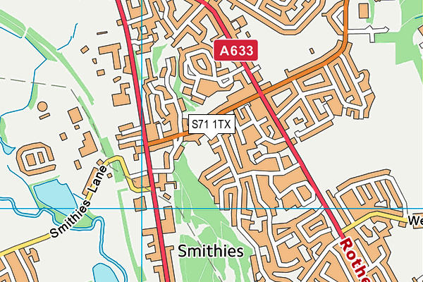 S71 1TX map - OS VectorMap District (Ordnance Survey)