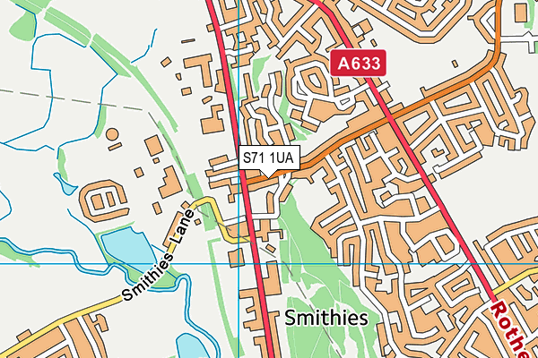 S71 1UA map - OS VectorMap District (Ordnance Survey)