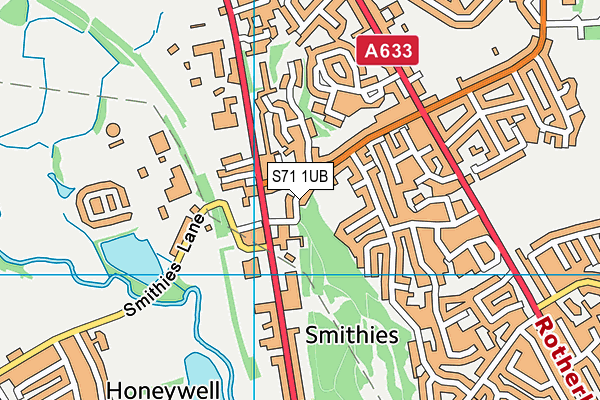 S71 1UB map - OS VectorMap District (Ordnance Survey)