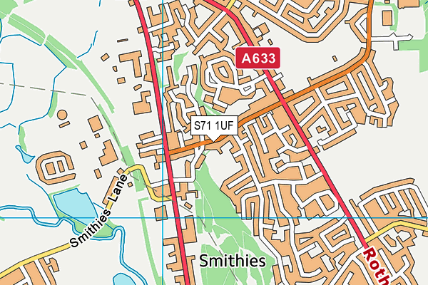 S71 1UF map - OS VectorMap District (Ordnance Survey)