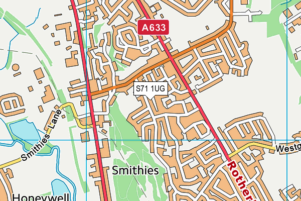 S71 1UG map - OS VectorMap District (Ordnance Survey)