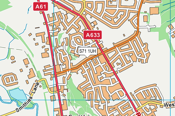 S71 1UH map - OS VectorMap District (Ordnance Survey)