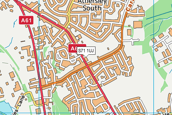 S71 1UJ map - OS VectorMap District (Ordnance Survey)