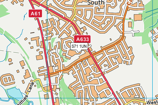 S71 1UN map - OS VectorMap District (Ordnance Survey)