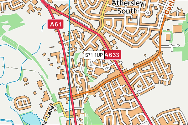 S71 1UP map - OS VectorMap District (Ordnance Survey)