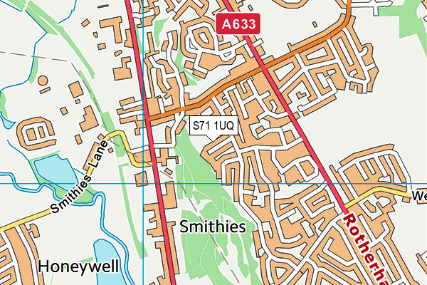 S71 1UQ map - OS VectorMap District (Ordnance Survey)