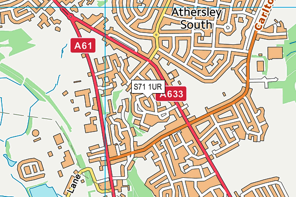 S71 1UR map - OS VectorMap District (Ordnance Survey)