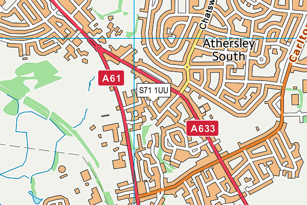 S71 1UU map - OS VectorMap District (Ordnance Survey)